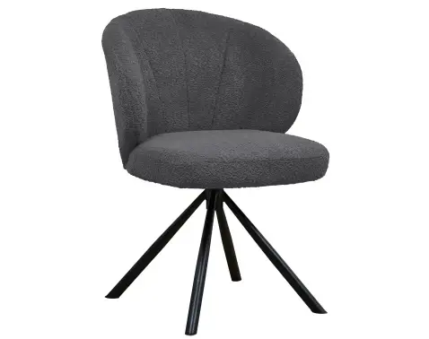 Otočná jedálenská stolička Beatris, tmavo šedá štruktúrovaná látka%