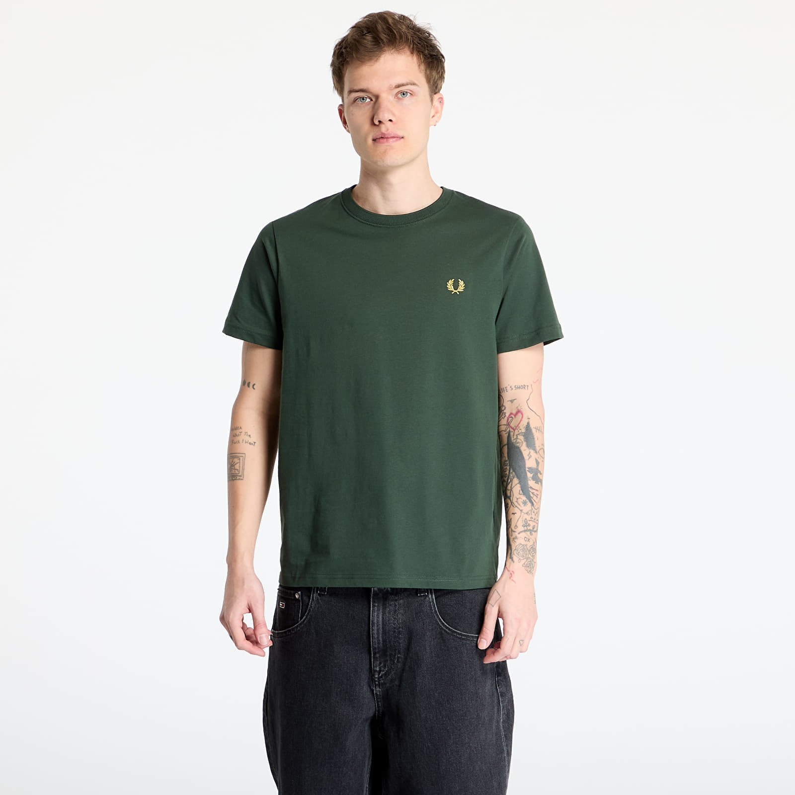 Tričko FRED PERRY Crew Neck T-Shirt Court Green S