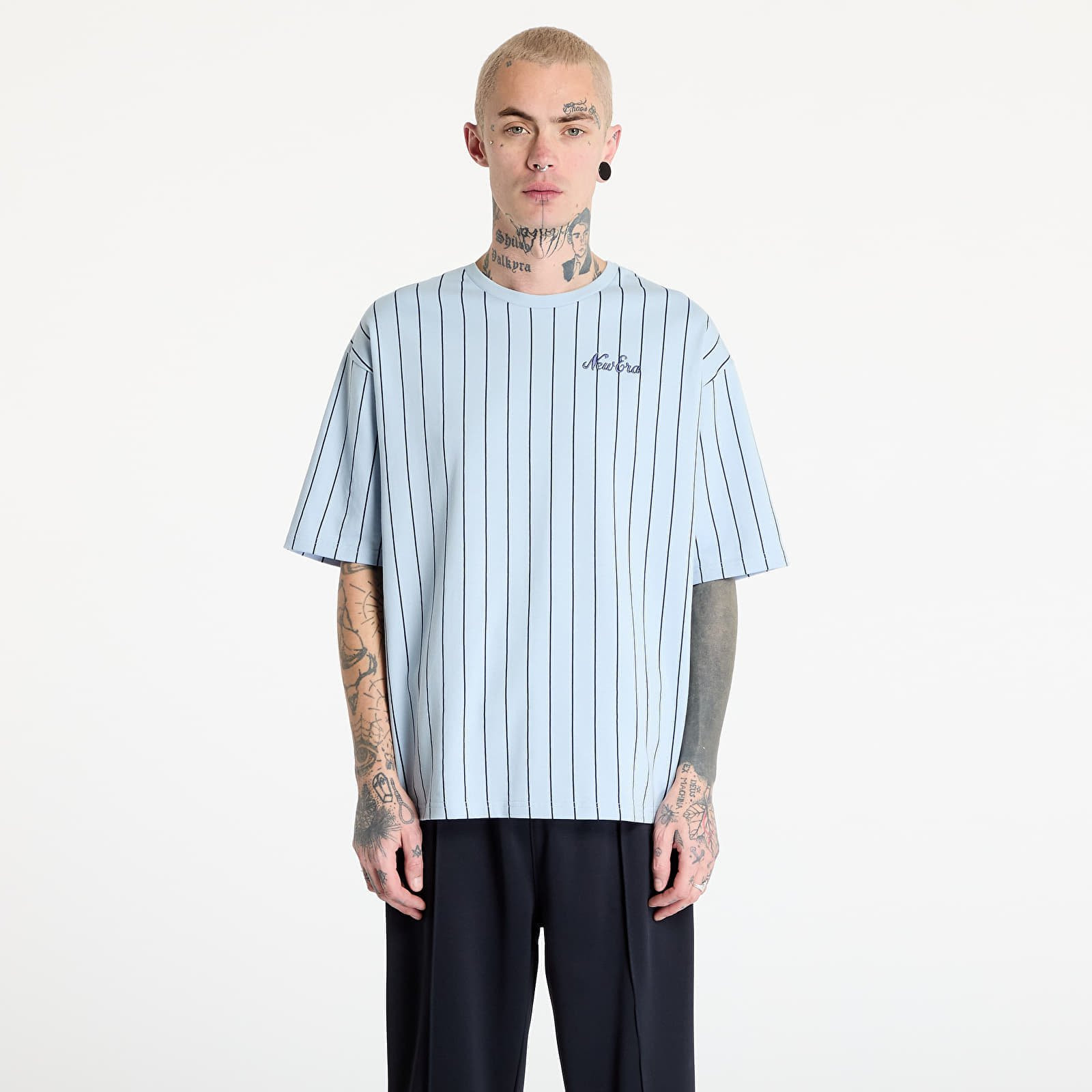 Tričko New Era Pinstripe Oversized T-Shirt UNISEX Pastel Blue XS