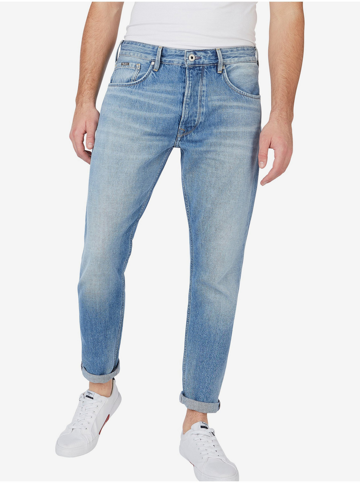Light blue men's straight fit jeans Pepe Jeans Callen - Men