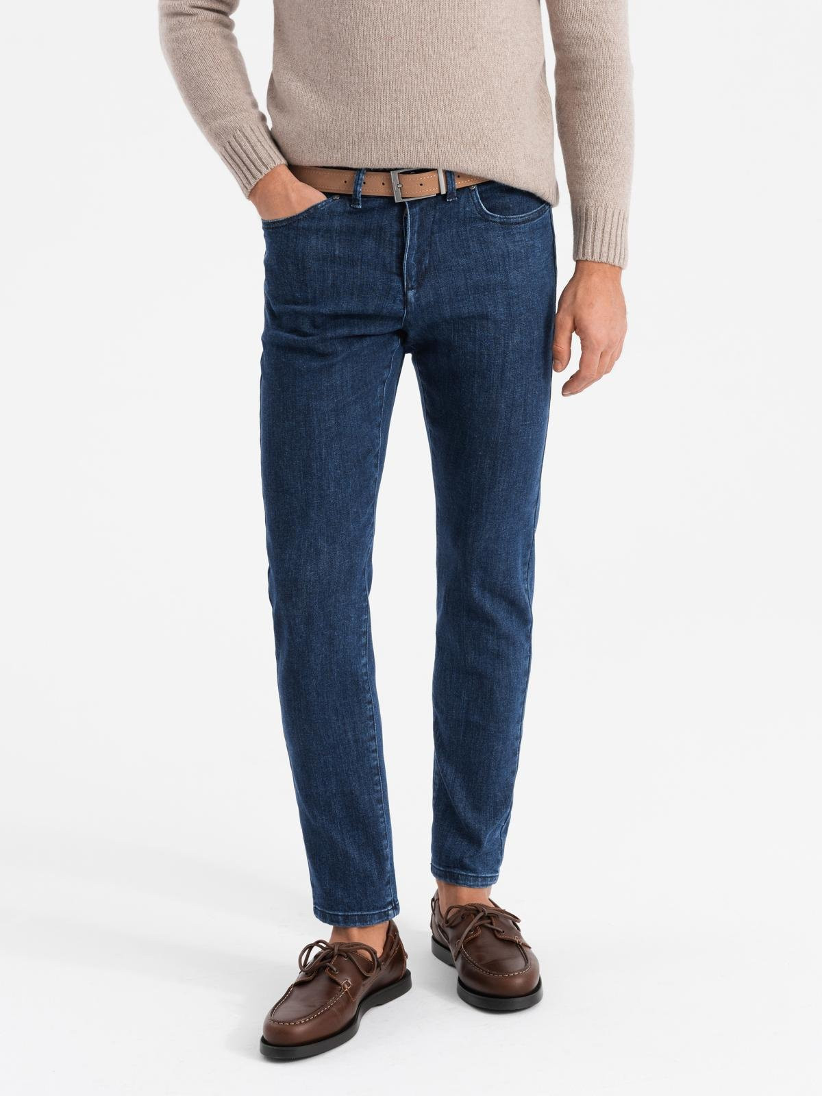 Ombre Classic men's SLIM FIT jeans with elastane - dark blue