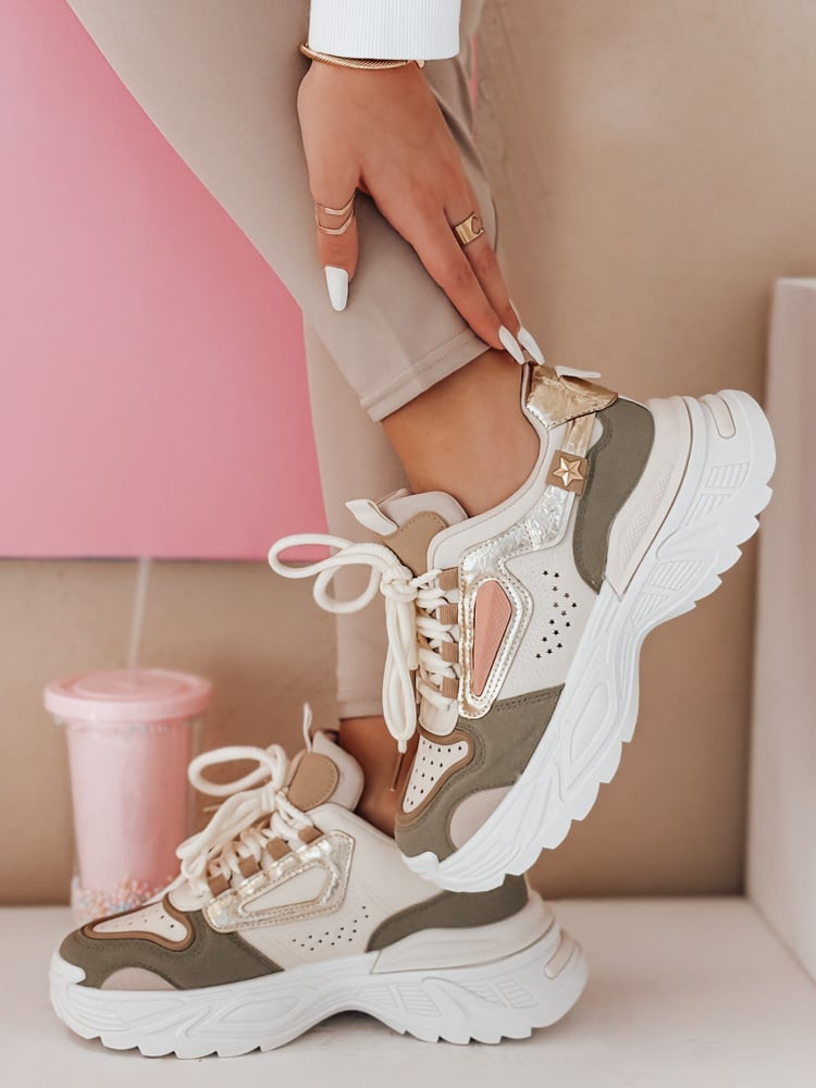 Sneakersy damskie na platformie CELESTIC zielone Dstreet