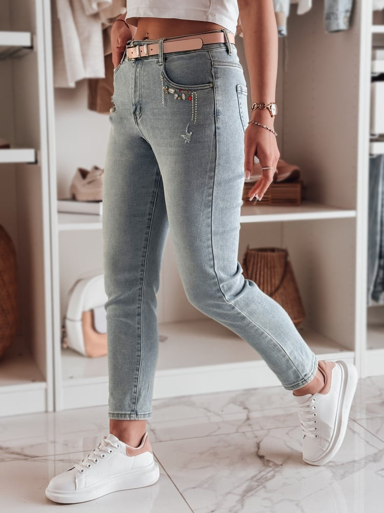 Spodnie damskie jeansowe skinny BLINGBLING niebieskie Dstreet