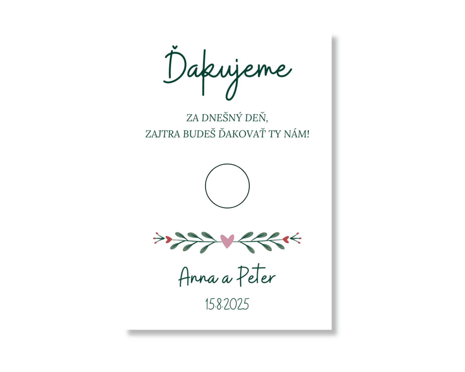 Personal Ďakovná kartička 8ks - Simple green
