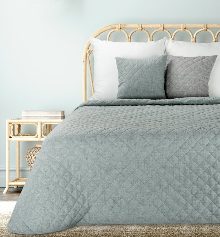 ArtFir Prikrývka na posteľ LEN 1 | mätová 170 x 210 cm