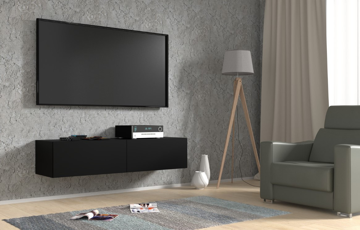 ARTBm Závesný TV stolík BINGO 140 cm | čierny mat