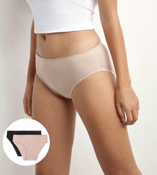 Dámske nohavičky 2 ks DIM BODY TOUCH MIDI BRIEF 2x - DIM - čierna M