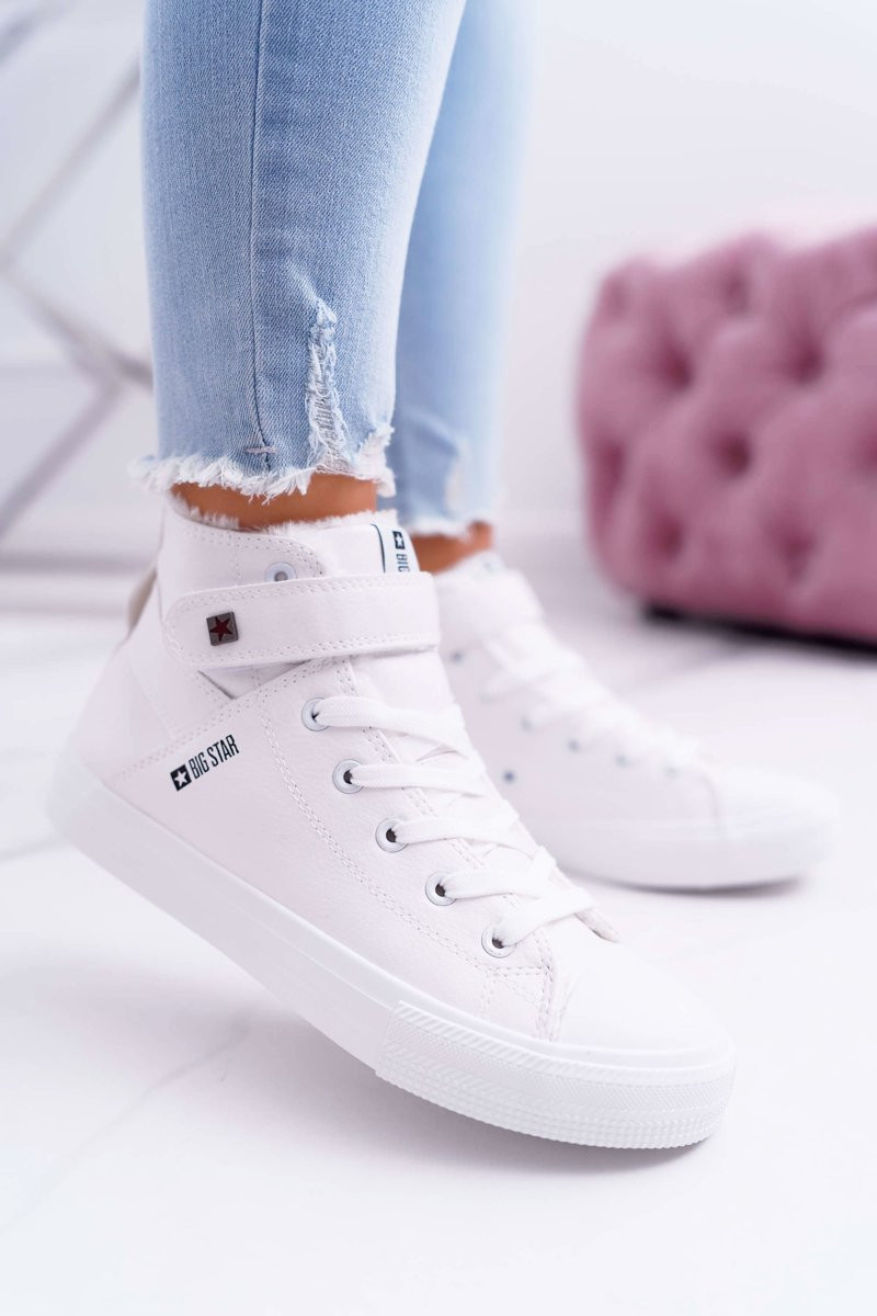 Zateplené kožené tenisky BIG STAR White 38