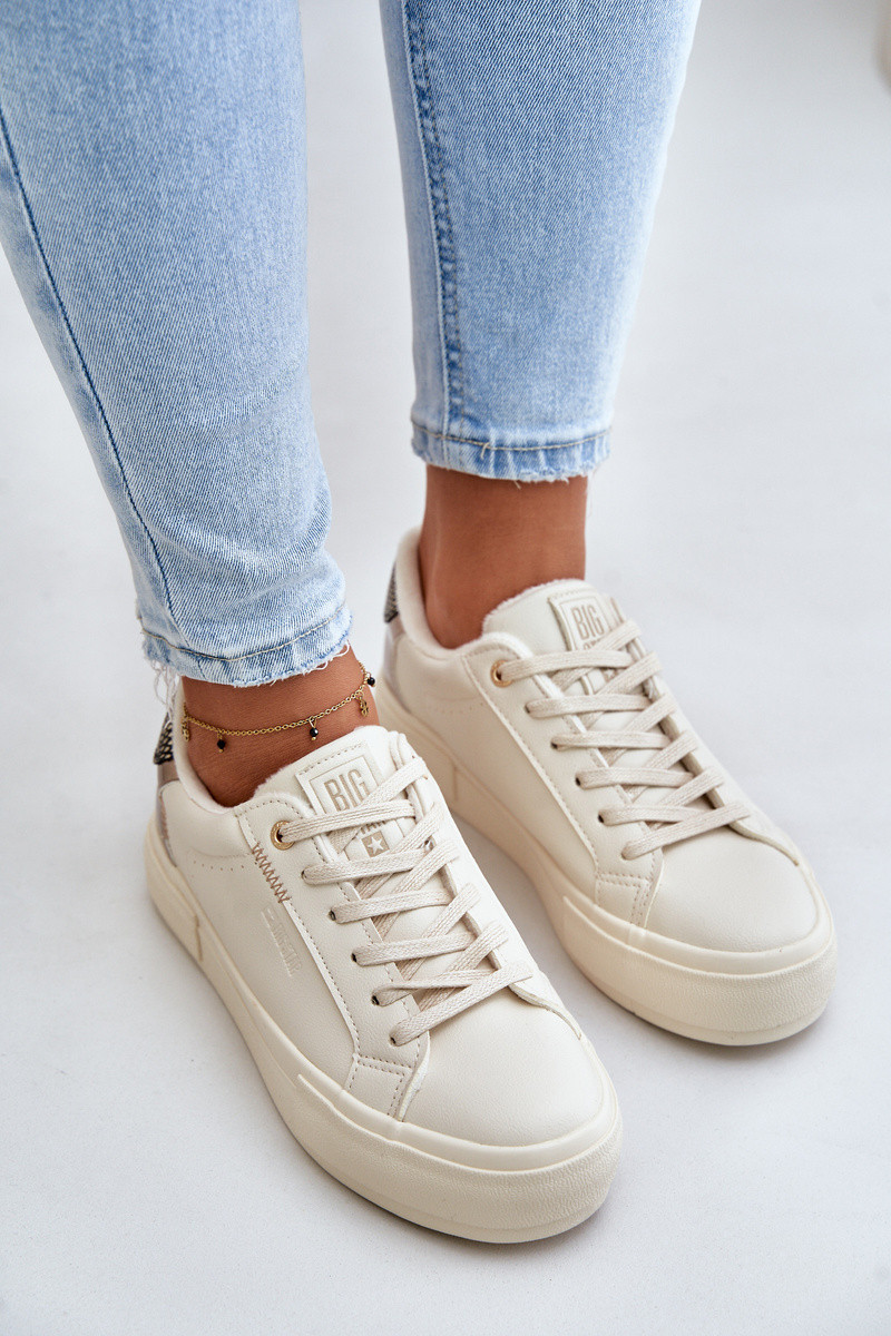 Zateplené dámske tenisky na platforme Big Star Beige 38