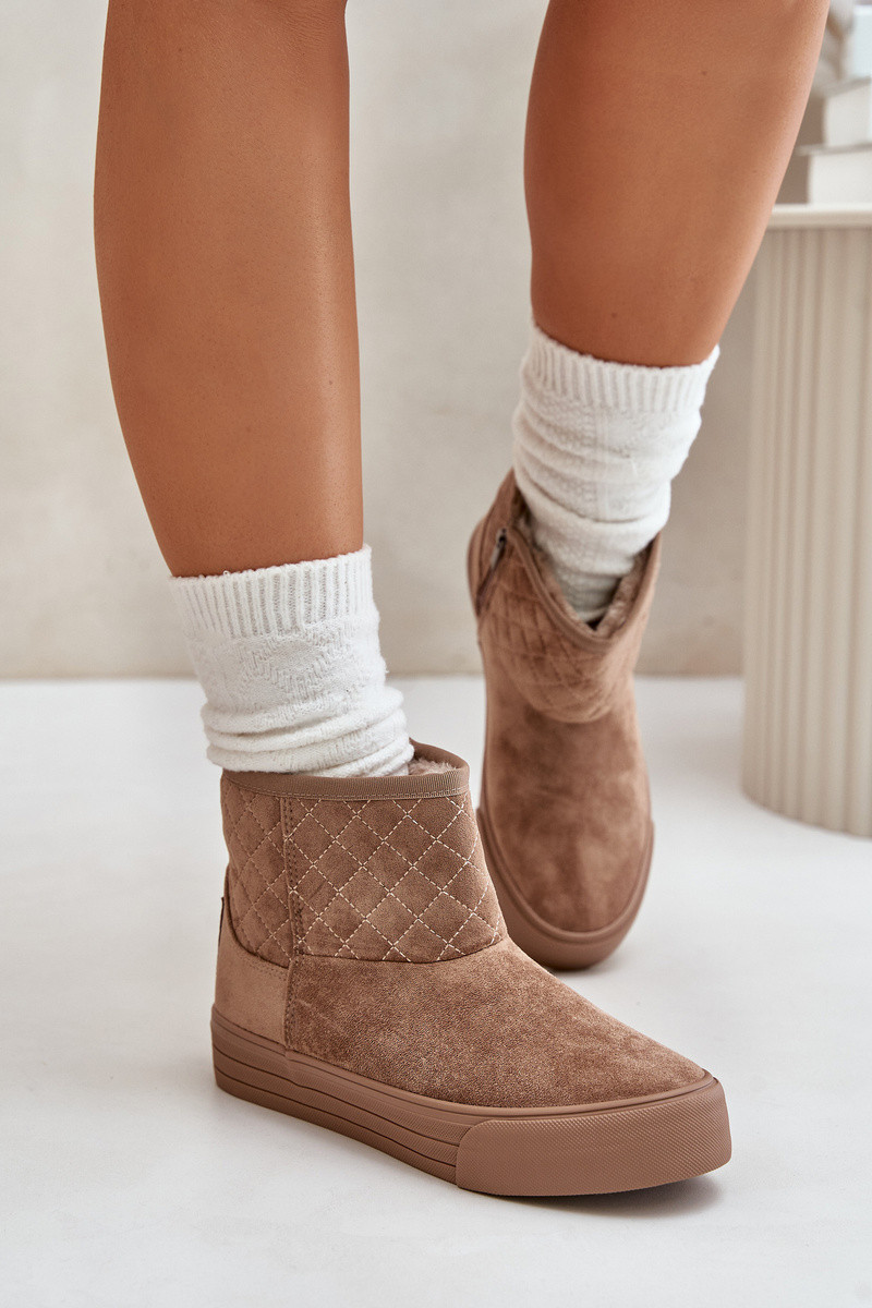 Snehové topánky so zipsom a kožušinou Big Star beige 38