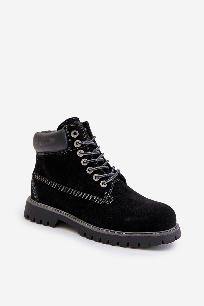 Semišové zateplené pánske topánky Trapper Big Star HI-POLY SYSTEM Black 43