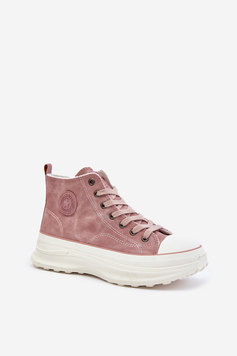 Zateplené dámske tenisky na platforme Big Star Pink 38
