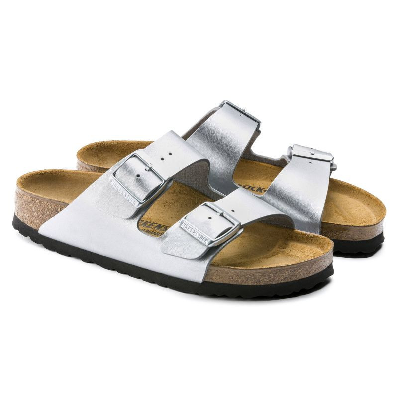 Birkenstock Arizona Birko-Flor Silver regular wide žabky pre ženy (1012282) 35