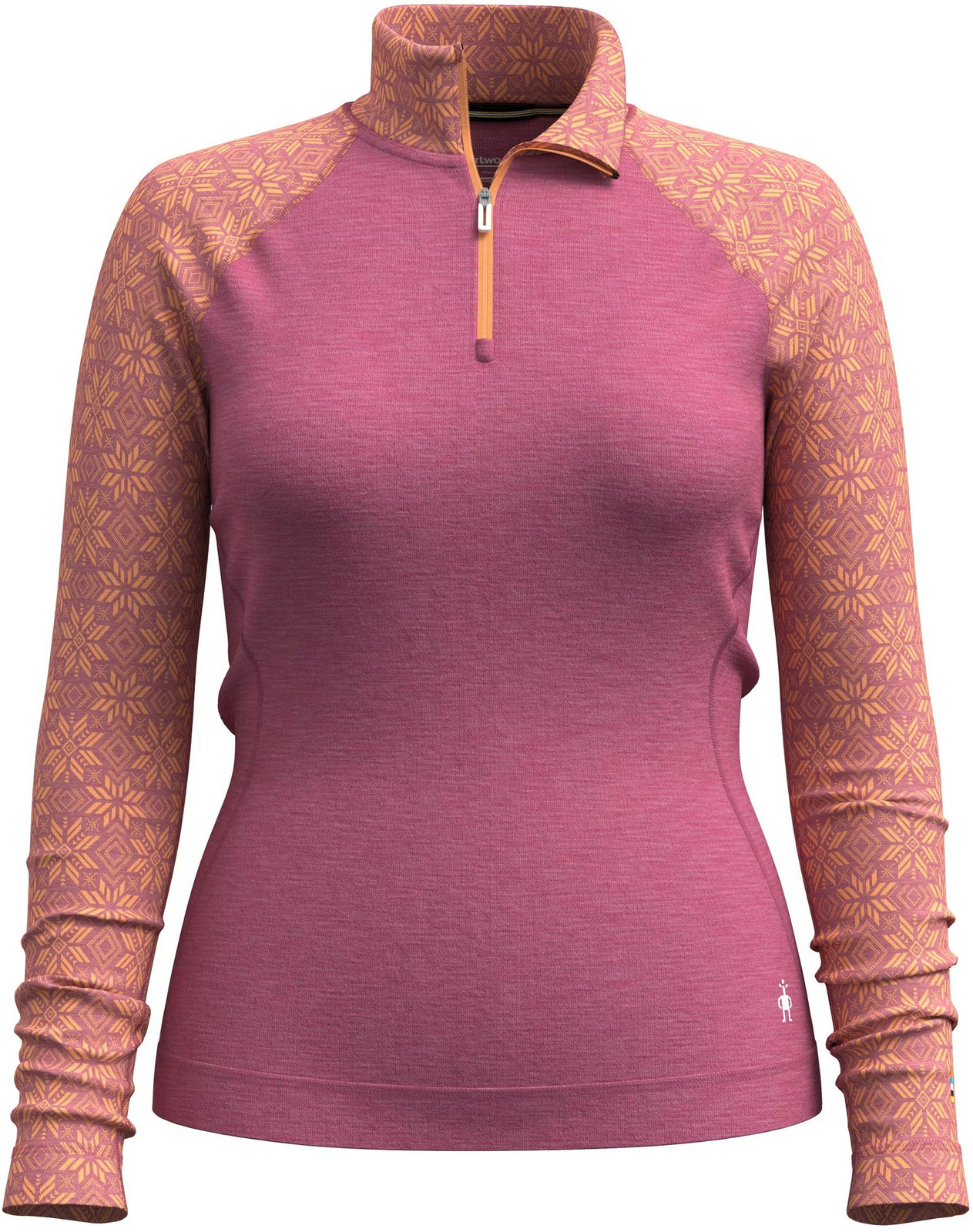 Smartwool W CLASSIC THERMAL MERINO BL 1/4 ZIP B garden pink digi snow Veľkosť: L