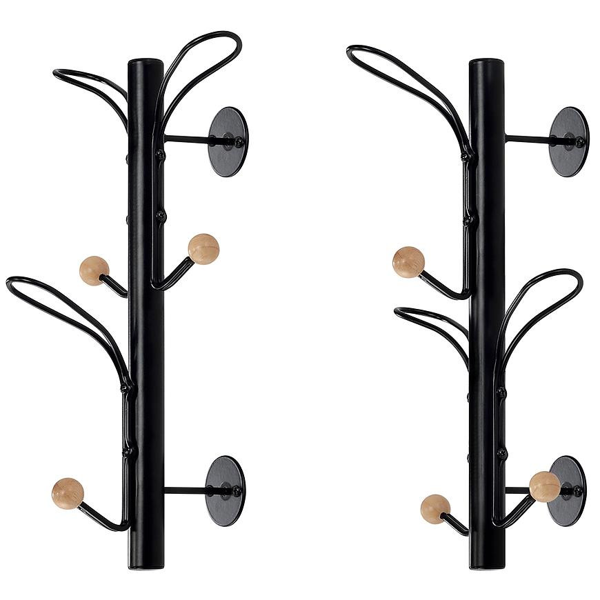 Nástenný vešiak Gc7469 Čierna/Prirodzené