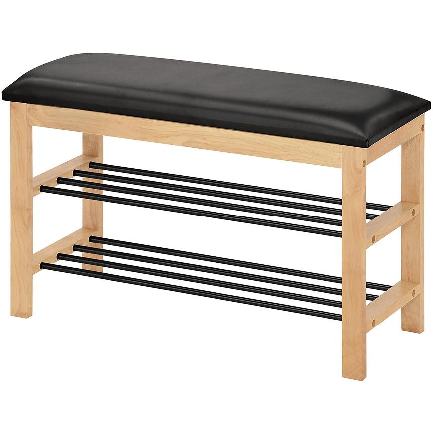 Skrinka Na Topánky So Sedadlom Gc0835 Čierna/Prirodzené