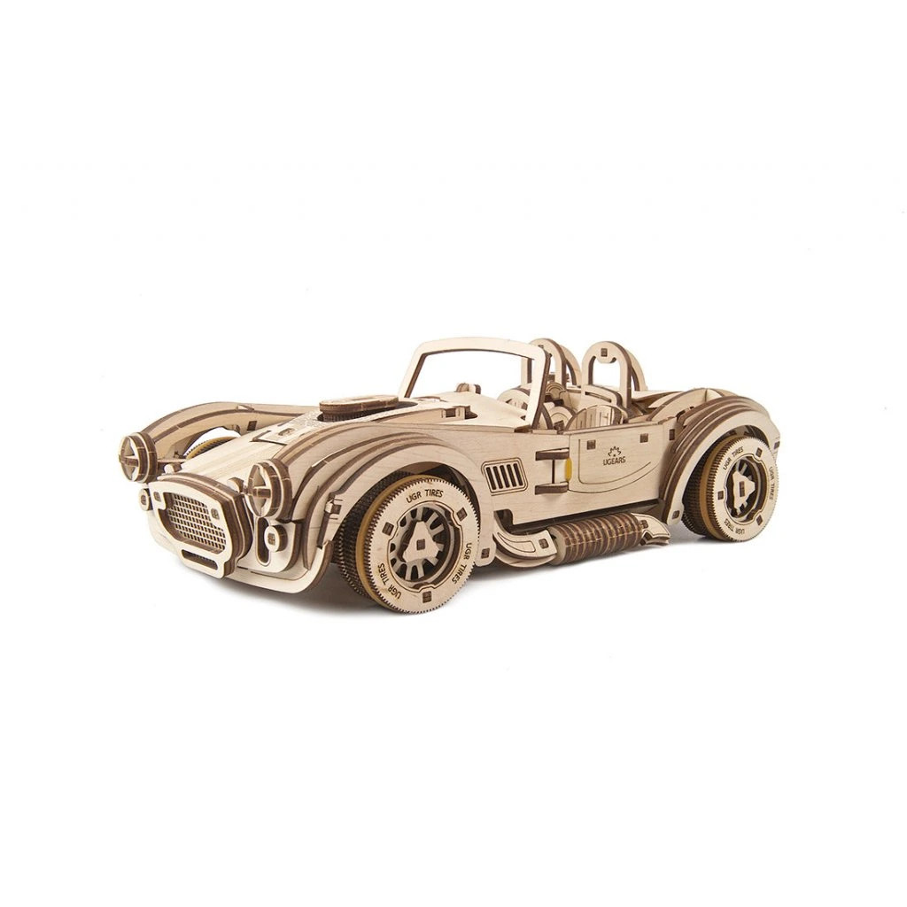 3D mechanické puzzle Ugears Drift Cobra Racing car 370 ks - hnedé