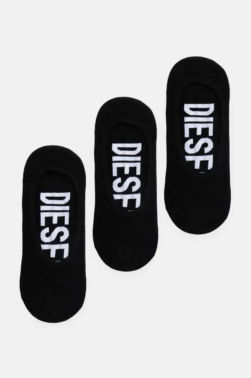 Ponožky Diesel SKM-HIDEPAT-THREEPACK SOCKS 3-pak pánske, čierna farba, A17884.0IQAS
