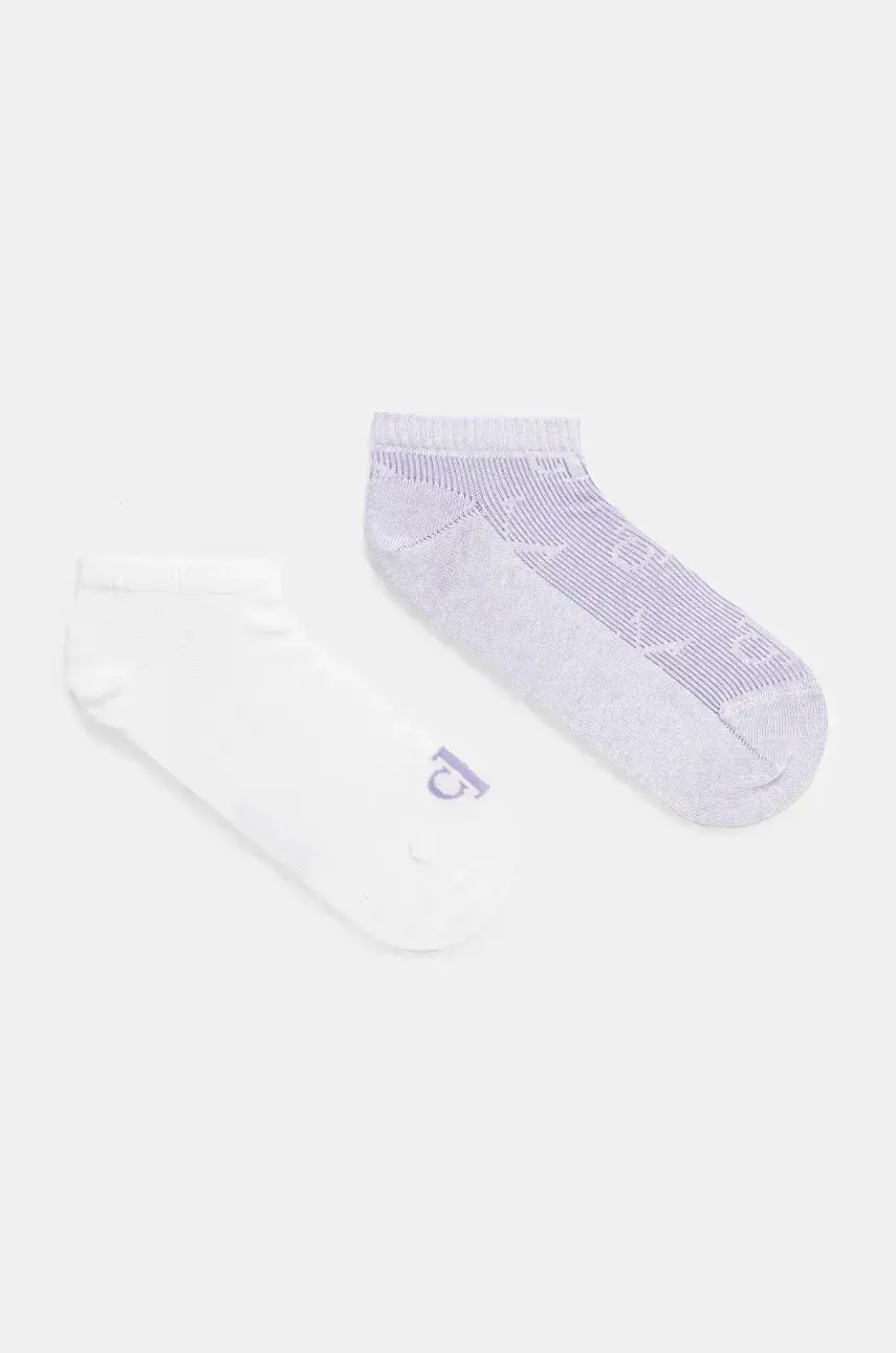 Ponožky Calvin Klein Jeans 2-pak dámske, fialová farba, 701232667