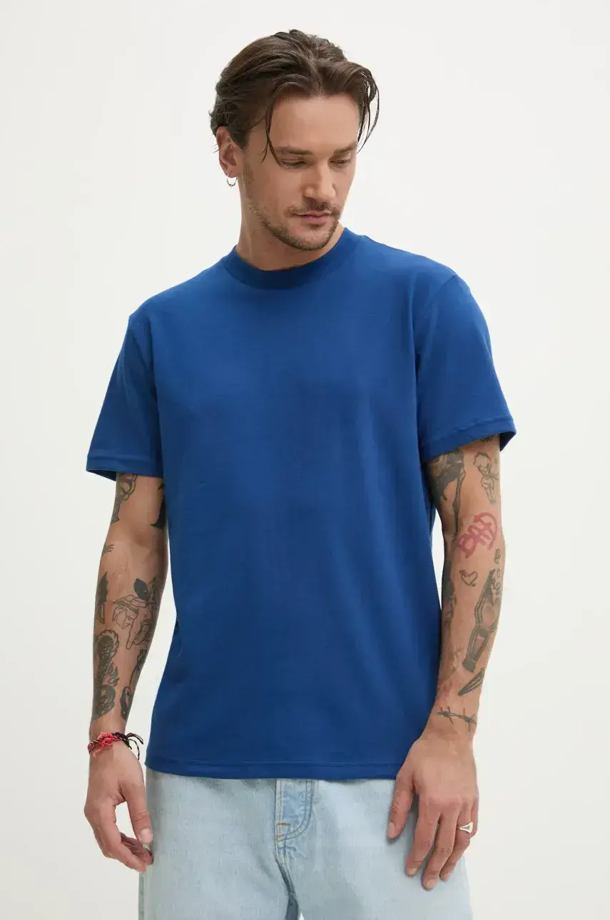 Tričko Hollister Co. pánske, tmavomodrá farba, jednofarebné, KI324-5136