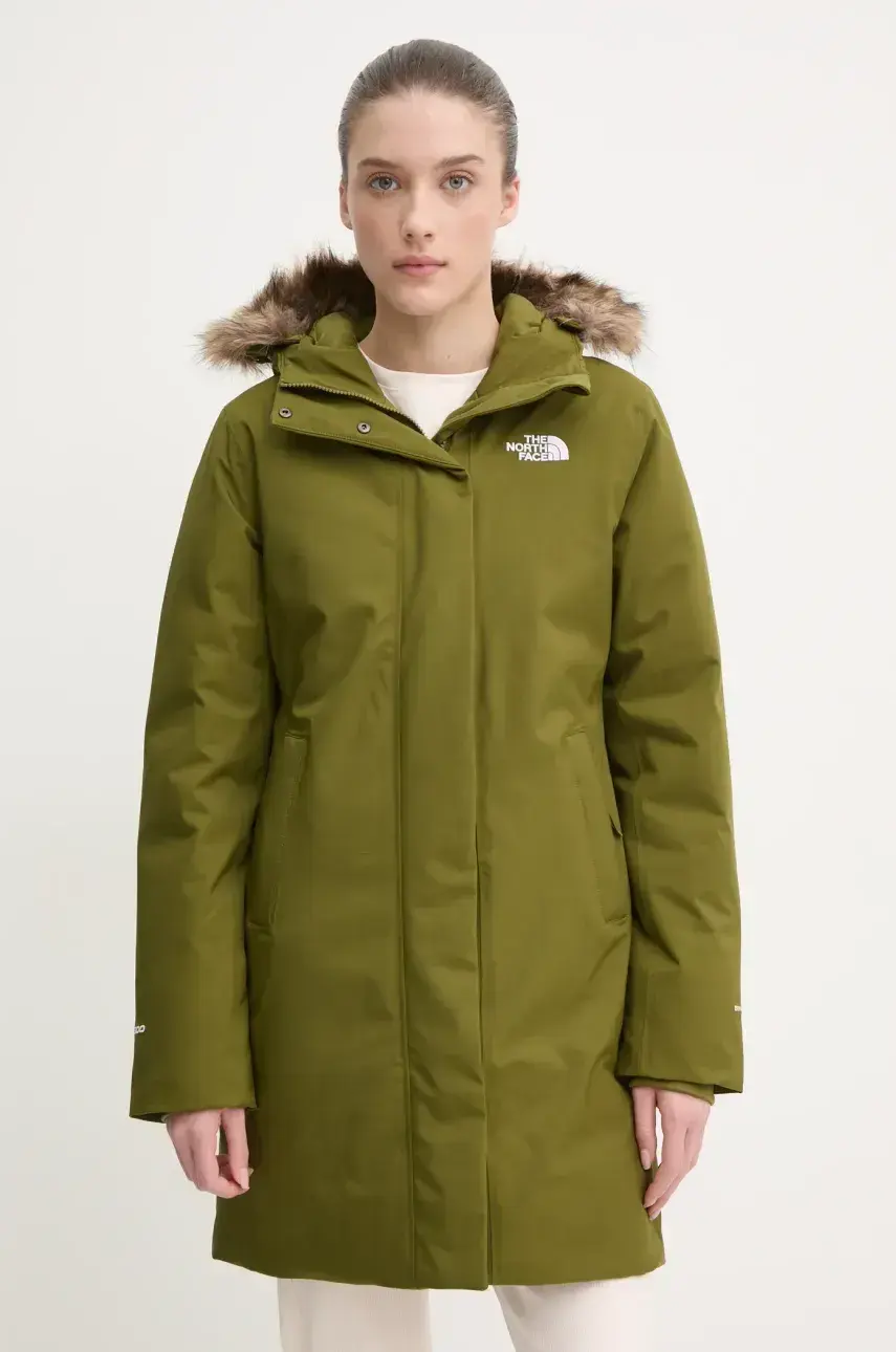 Páperová bunda The North Face Arctic zelená farba, zimná, NF0A84J2PIB1