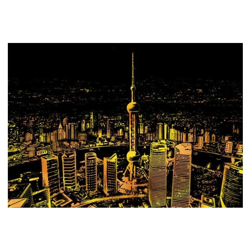 NO-1006237 DR Vyškrabávací obrázok - Bright City - Shanghai