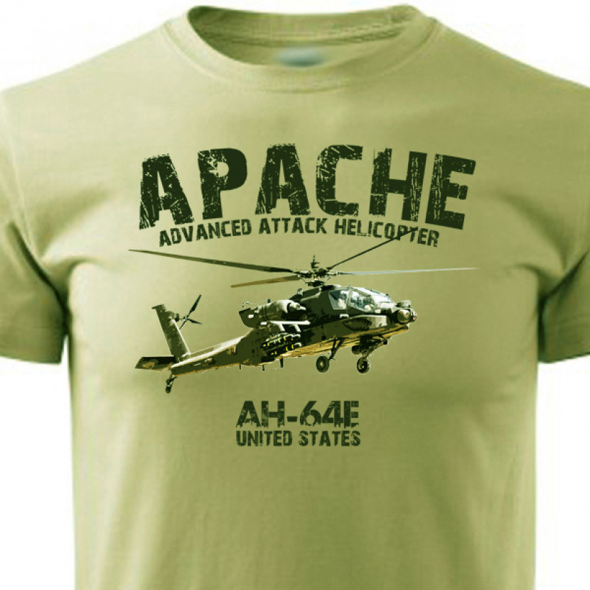 Tričko Striker Vrtuľník Apache AH-64E - olivové, S
