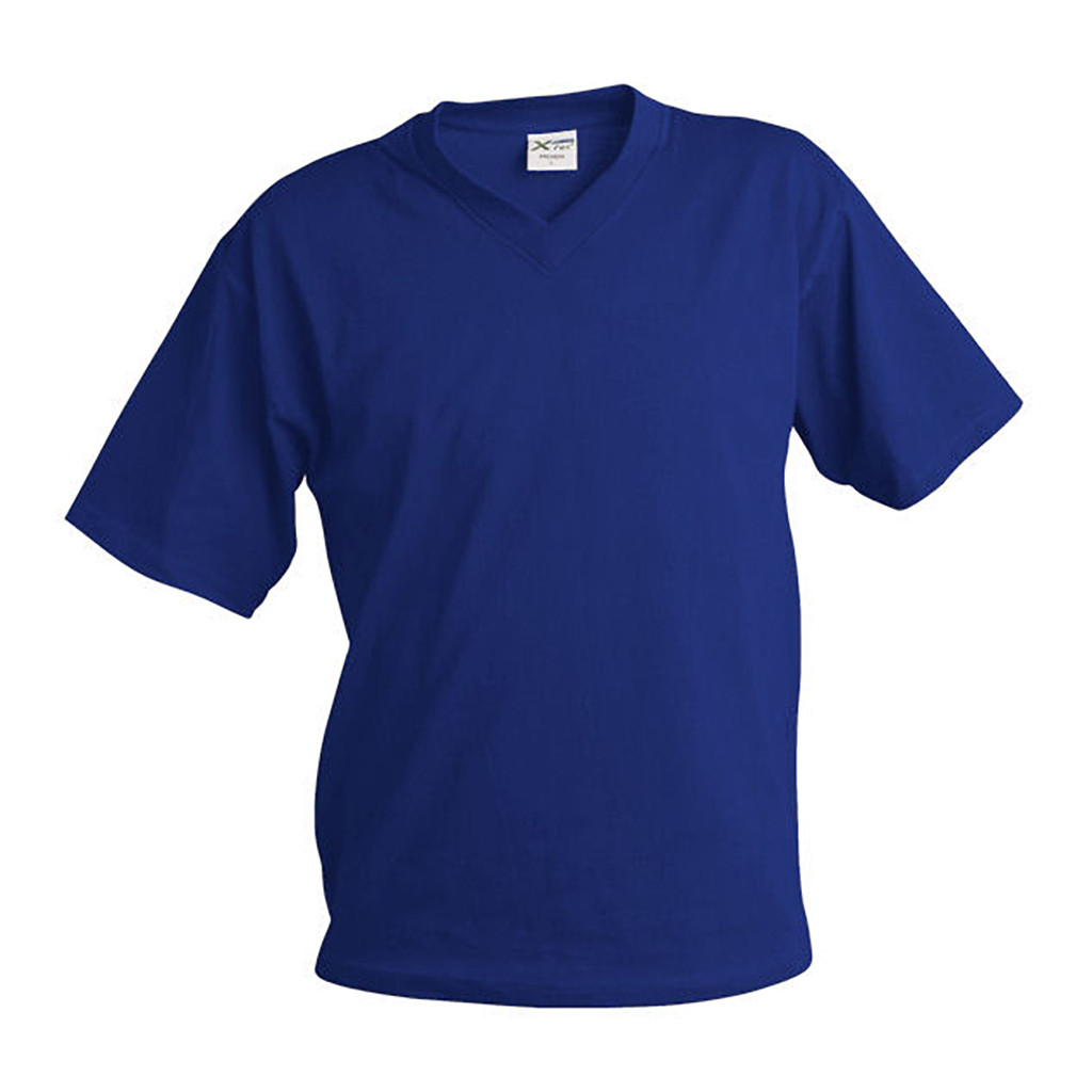 Tričko unisex Xfer 190 s výstrihom do V - modré, XXL