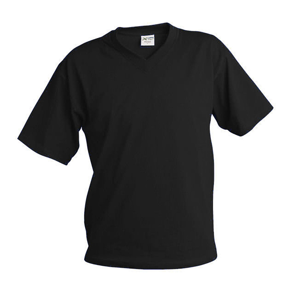 Tričko unisex Xfer 190 s výstrihom do V - čierne, XXL