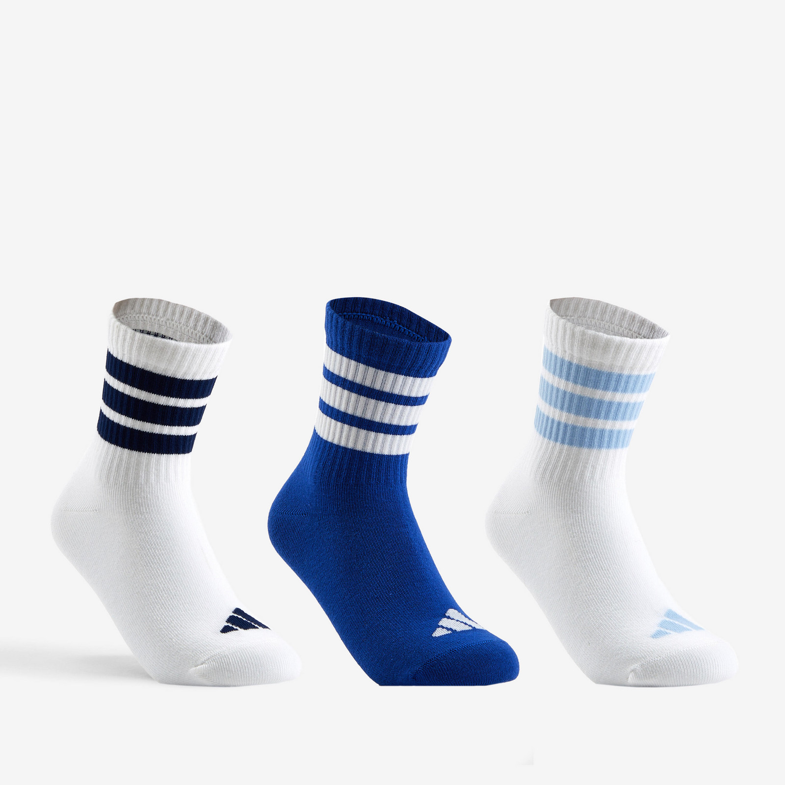 ADIDAS detské športové ponožky vysoké 3 páry modro-biele