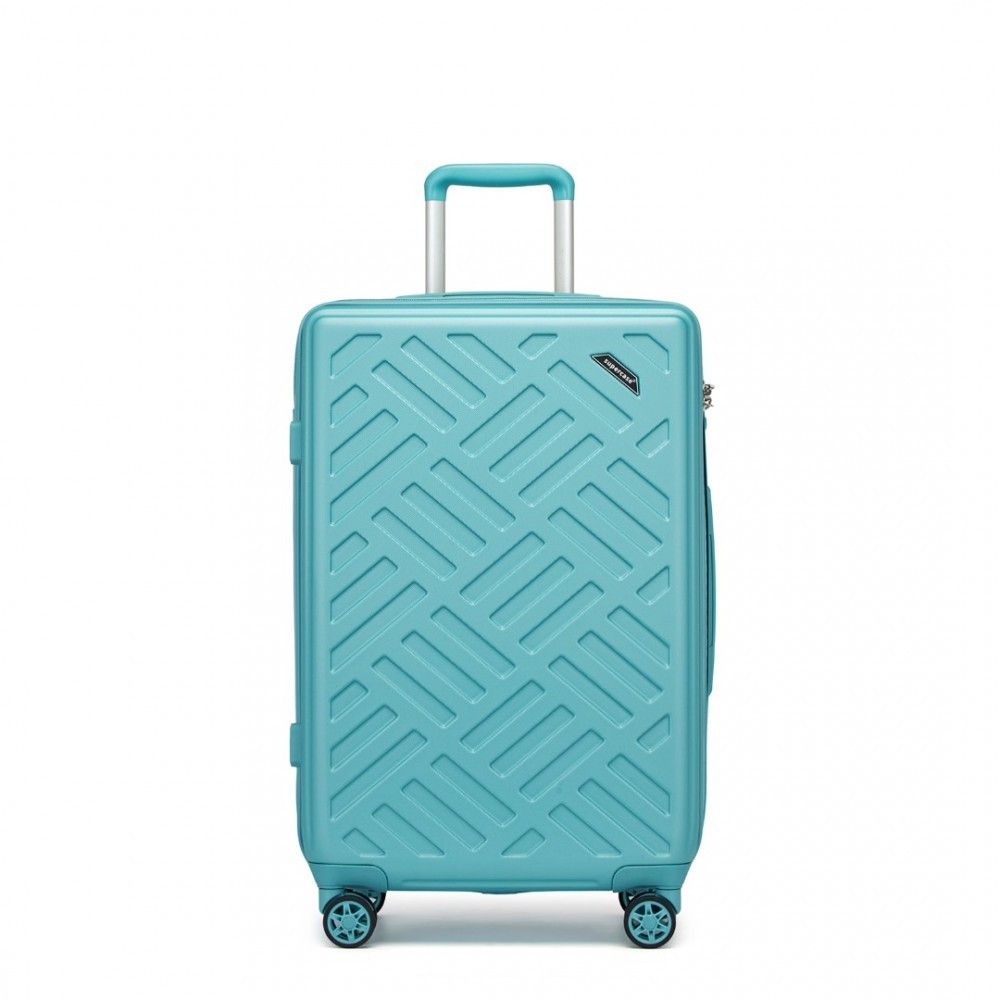 Stredný škrupinový kufor 56 L - Geometrický vzor - ABS+PC - Supercase - modrá