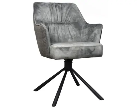 Otočná jedálenská stolička Axel, stredne šedá zamatová látka/tkanina%