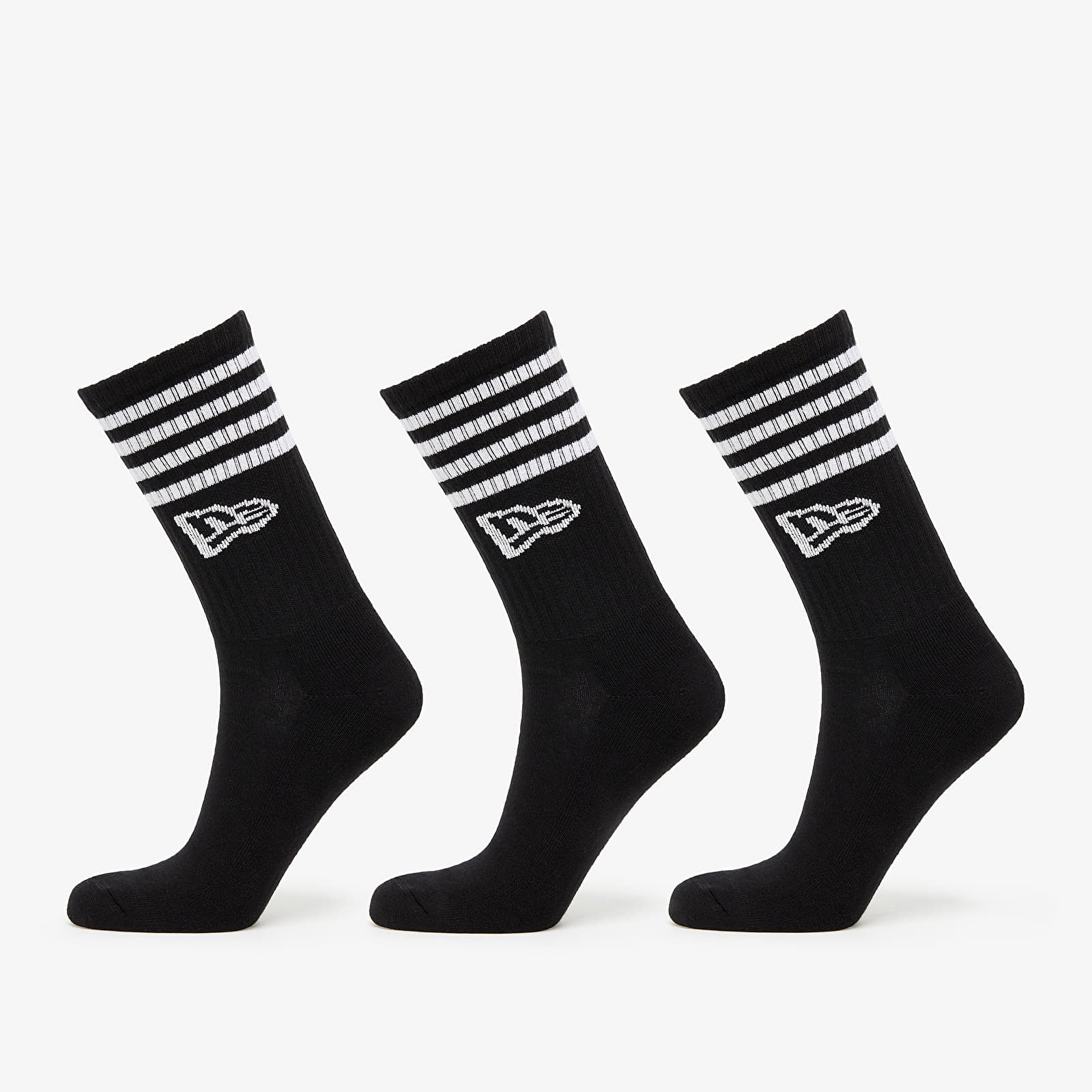 New Era Stripe Crew 3-Pack Black 39-42
