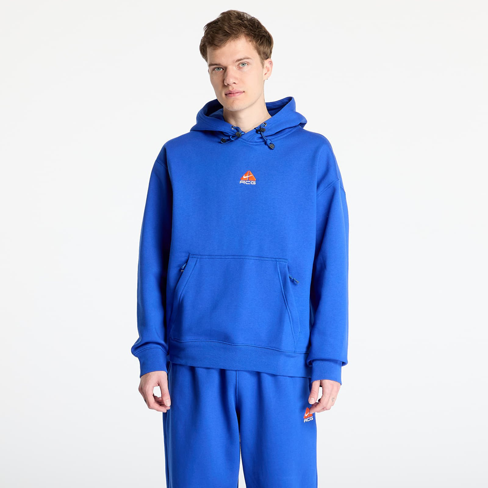 Mikina Nike ACG Therma-FIT Fleece Pullover Hoodie Game Royal/ Safety Orange/ Summit White XS