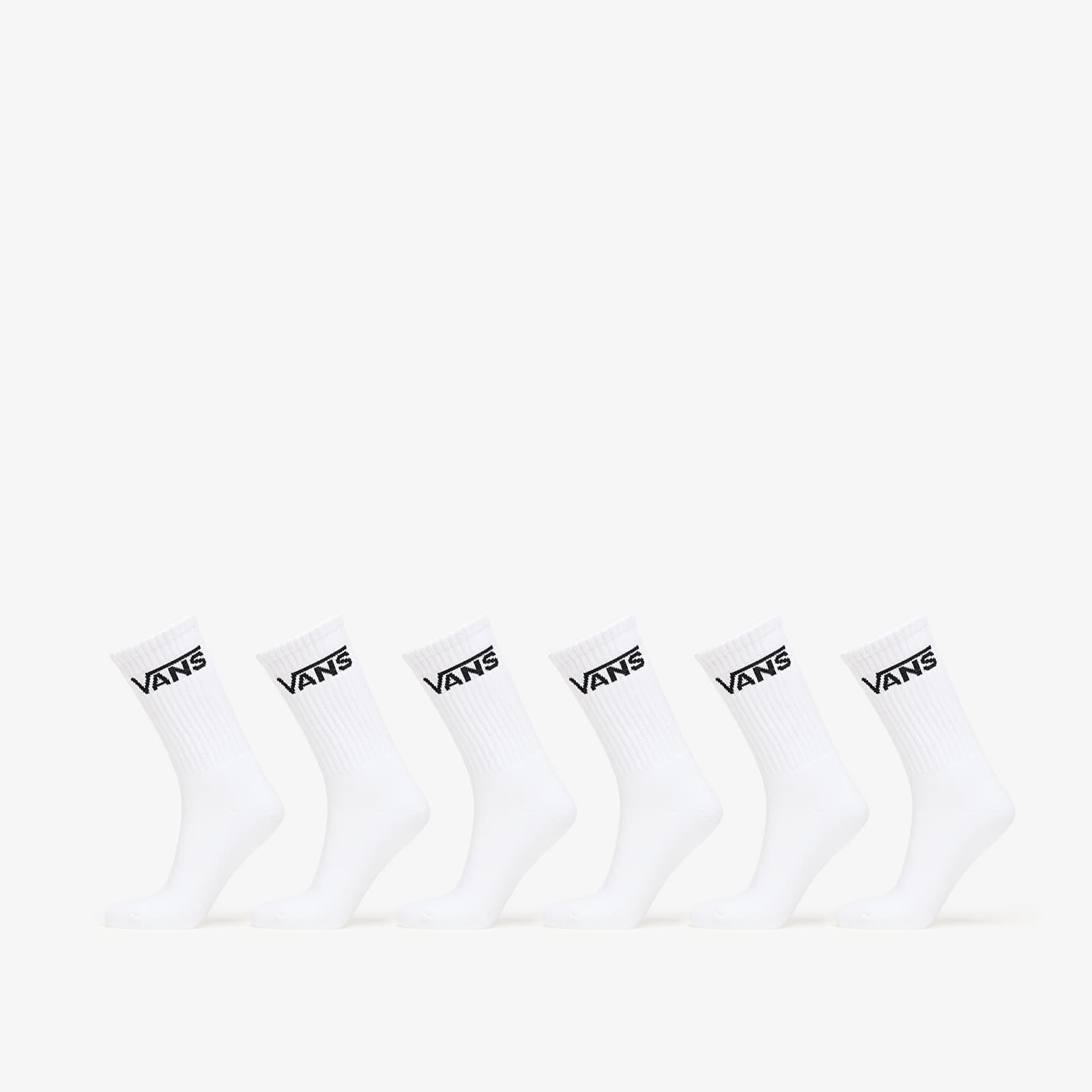 Vans Classic Crew Socks 6-Pack White 9.5-13