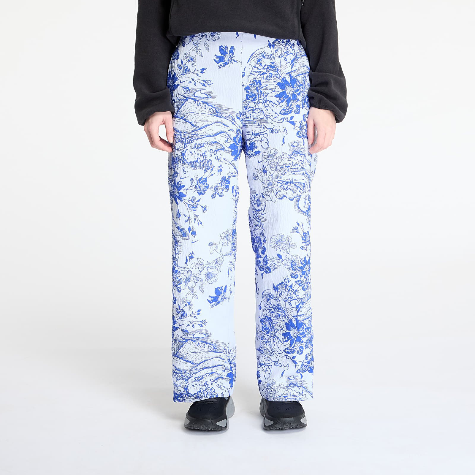 Kalhoty Nike Sportswear Collection Women's Mid-Rise Jacquard Track Pants White/ Hyper Royal/ White XS