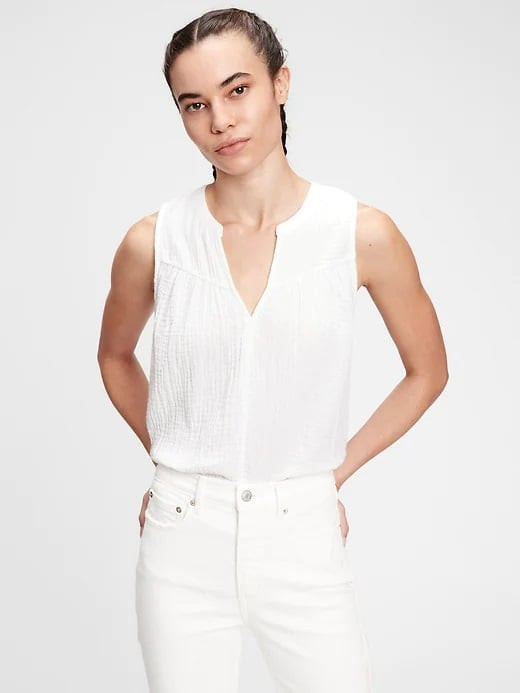 GAP Top sleeveless gauze Biela