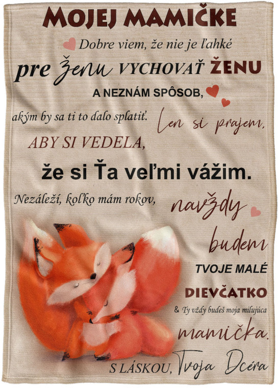 Deka Mojej mamičke - líšky (Podšitie baránkom: NE)