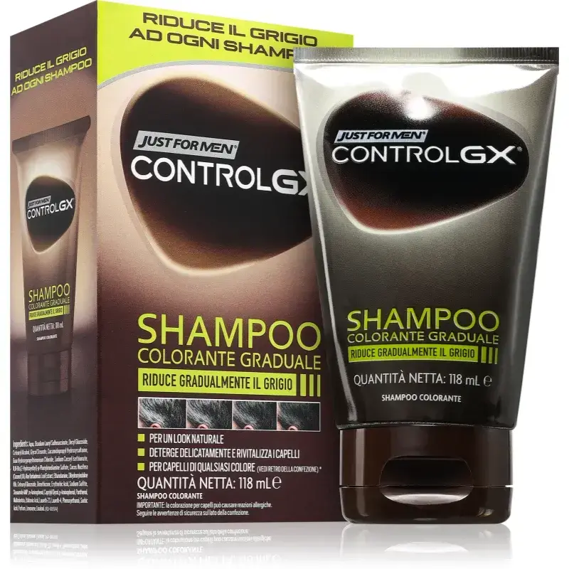 Just for Men Control GX Shampoo šampón a kondicionér 2 v1 pre šedivé vlasy pre mužov 118 ml