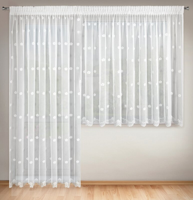 ArtFir Súprava záclon DAISY P | biela 400 x 160 cm a 200 x 250 cm
