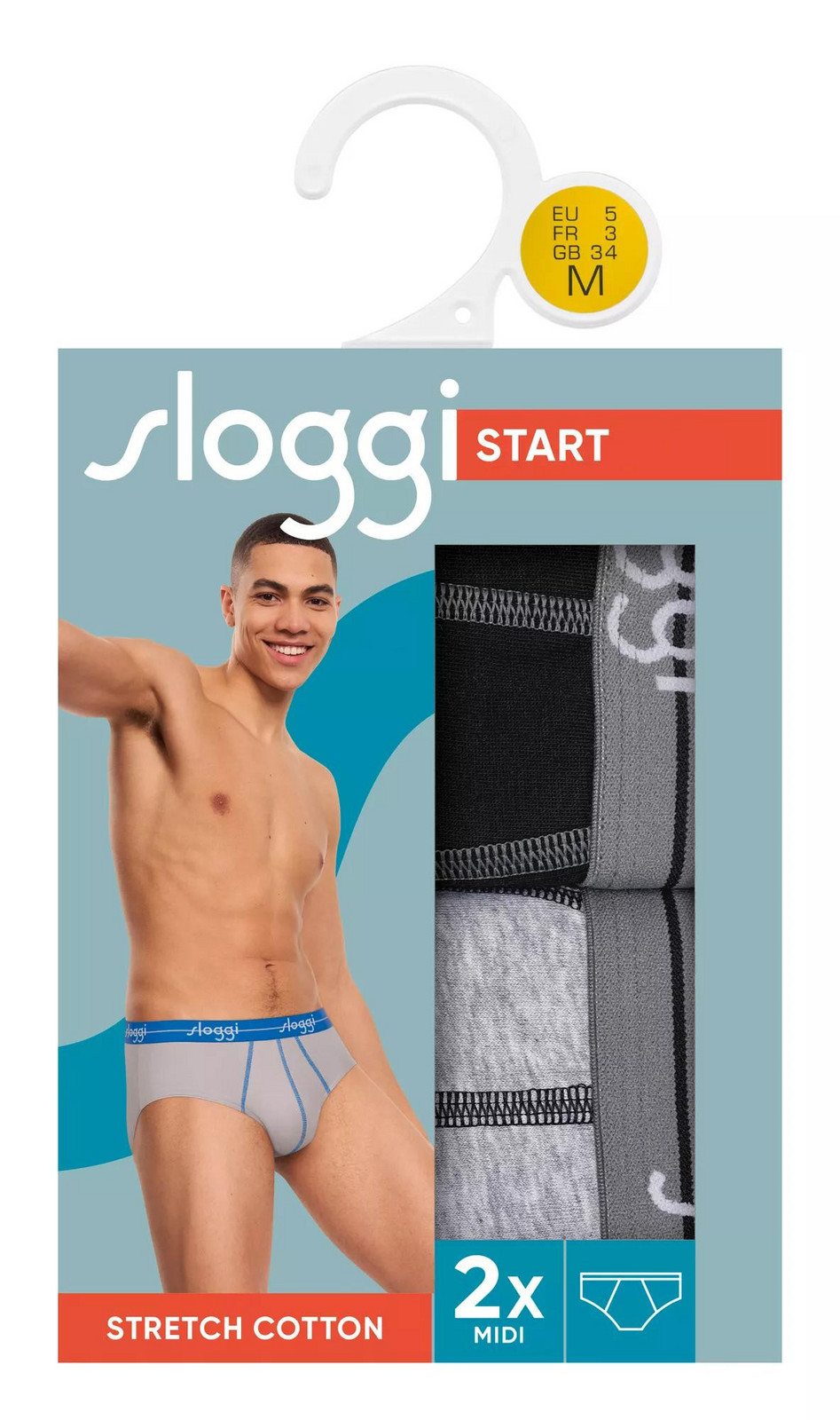 Pánske nohavičky Start Midi C2P box - GRAY - sivá M013 - SLOGGI GRAY 8