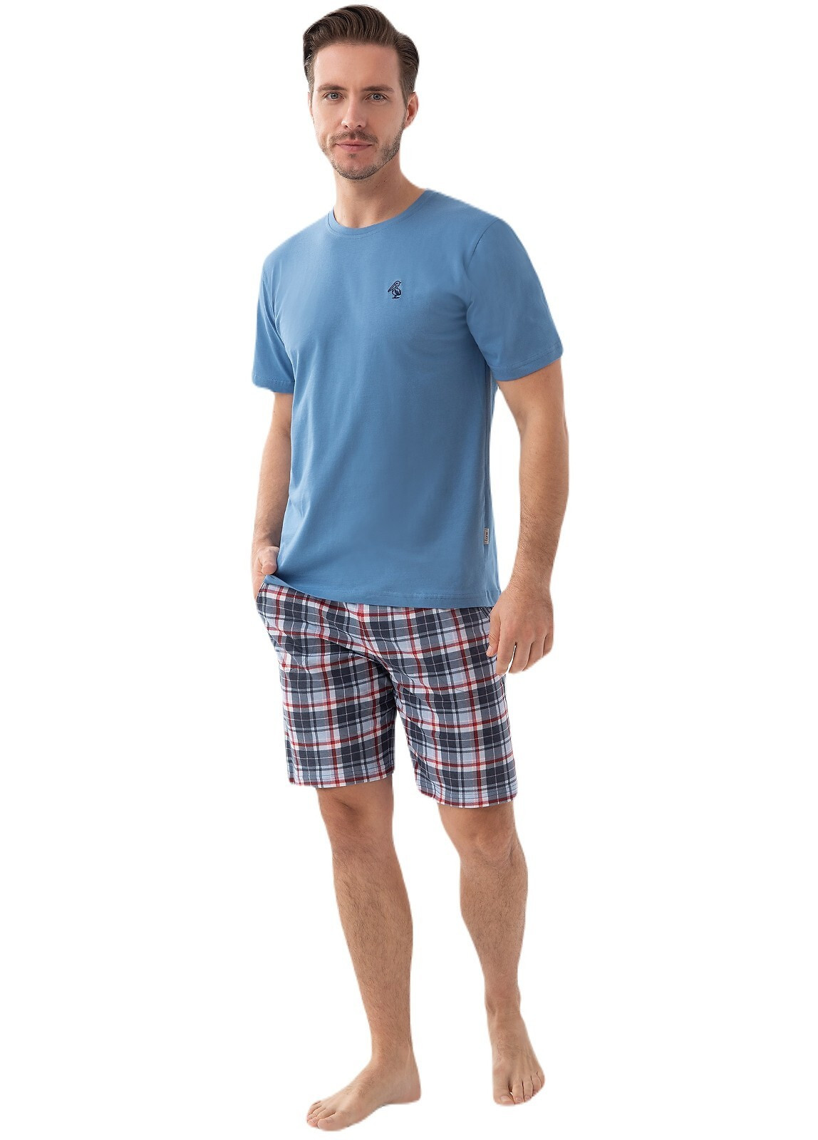 Pánske pyžamo Luna 803 M-2XL kaštanové XL