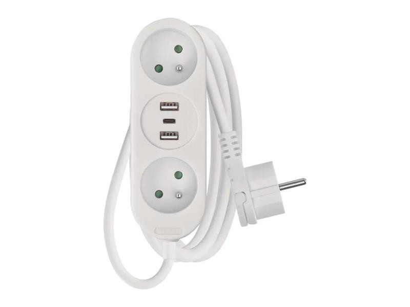 Predlžovací prívod 2 zásuvky 1,4m EMOS P0211E USB