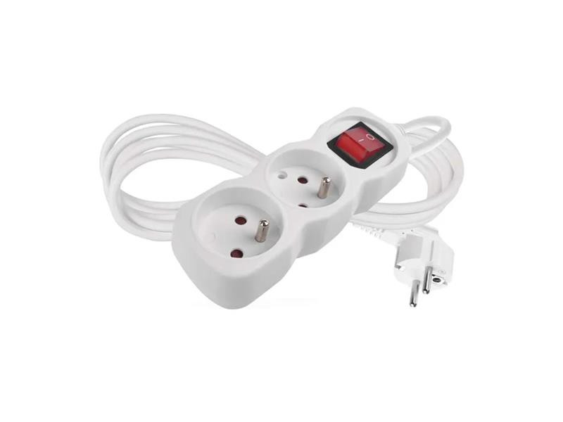 Predlžovací prívod 2 zásuvky 2m EMOS P1212 s vypínačom