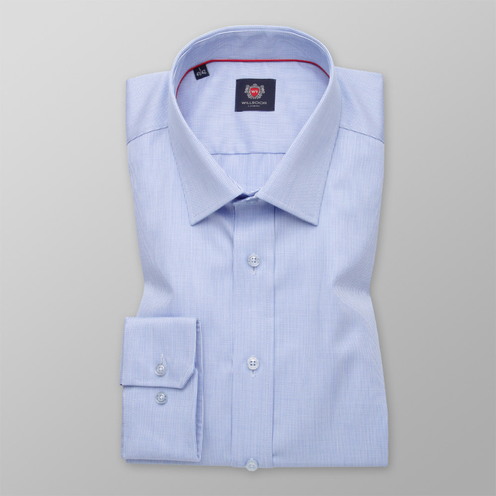 Pánska košeľa Slim Fit svetlo modrá s jemným vzorom 11335