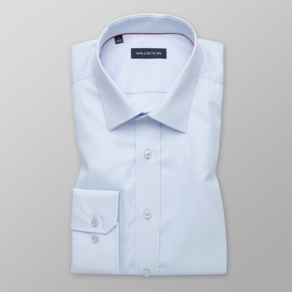 Pánska košeľa Slim Fit svetlomodrá s hladkým vzorom 12164