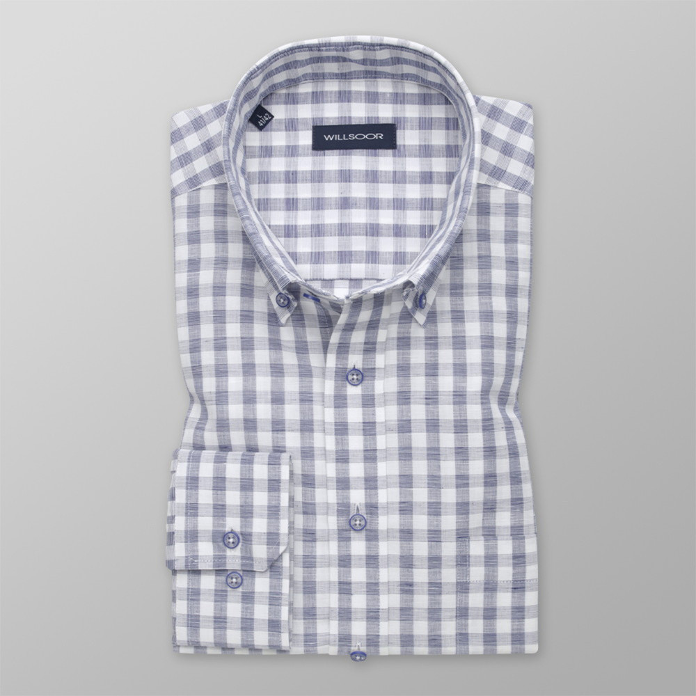 Pánska košeľa klasická s modro-bielym vzorom 12541