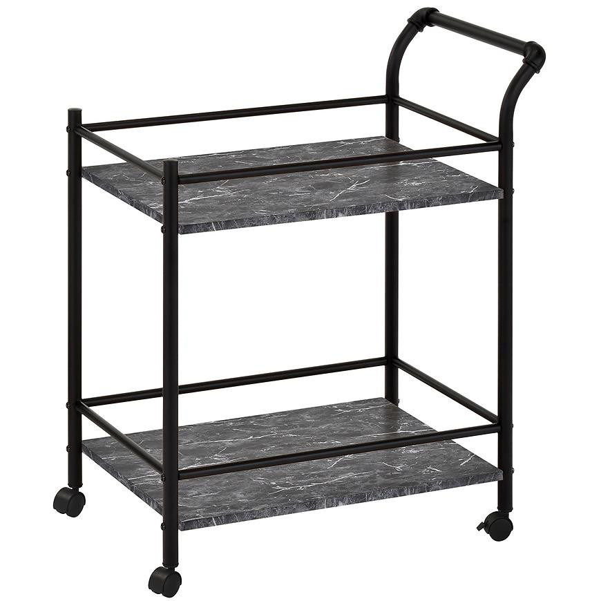 Kuchyňský Vozík Gc5334-1 Čierna Mramor/Čierna