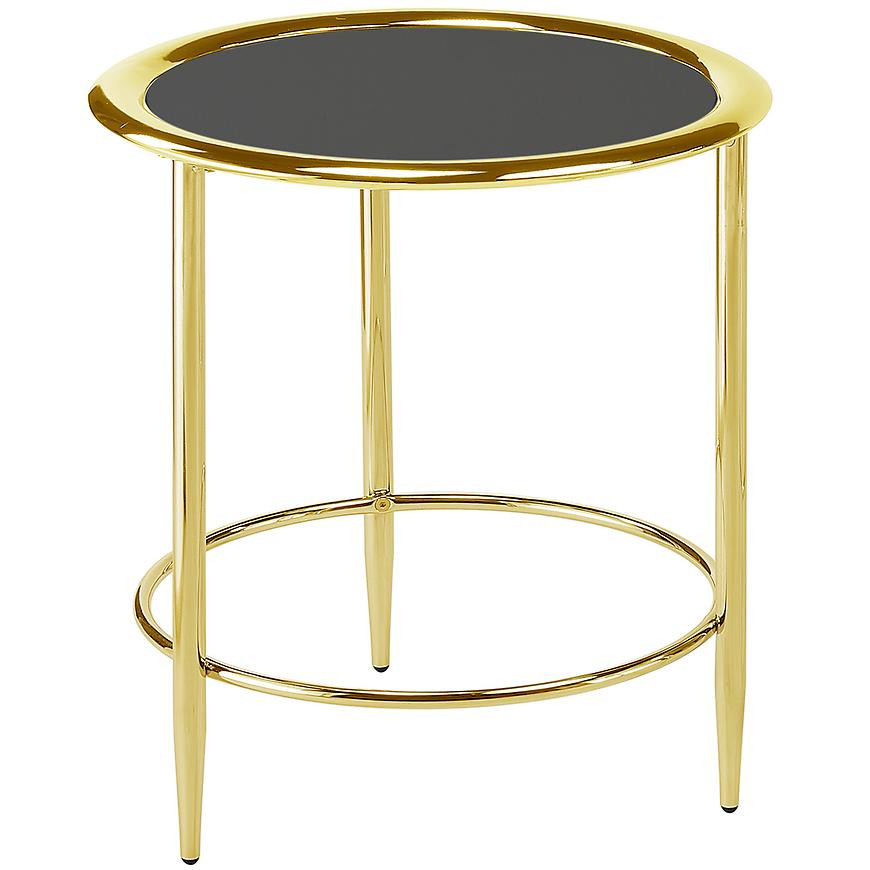 Konferenčný Stolík Gc7465 48x48x53 Mosadz/Čierna Sklo