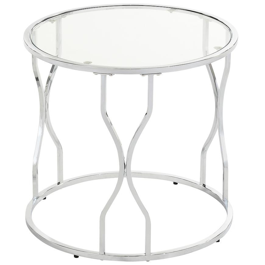 Konferenčný Stolík Gc7281 55x55x53 Chróm/Sklo